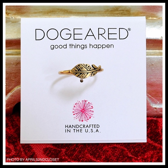 DOGEARED 14K GOLD PLATED SILVER ETCHED RING - Picture 4 of 8